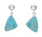 Southwestern Turquoise Silver Post Dangle Earrings PX32541